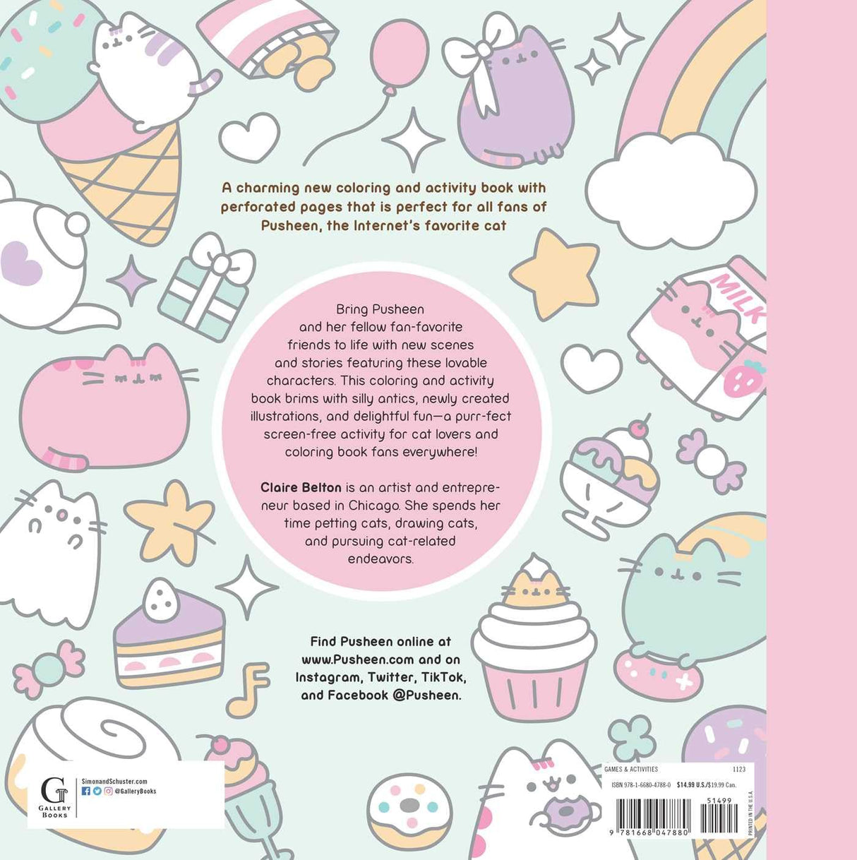 A charming new coloring and activity book with perforated pages that is perfect for all fans of Pusheen, the internet’s favorite cat.