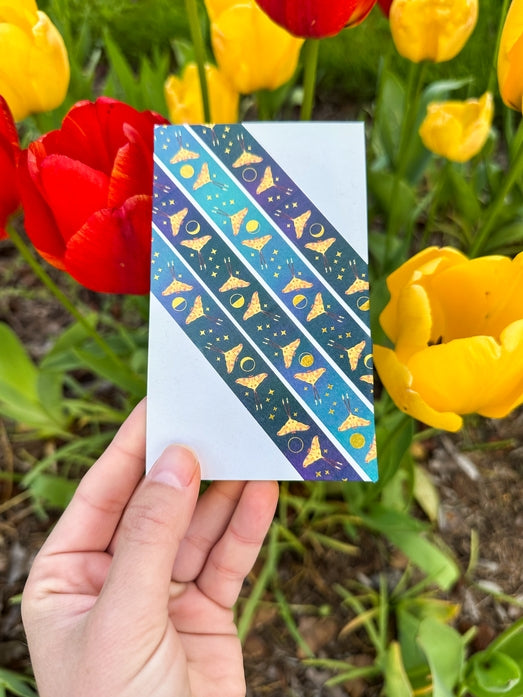 Cinta washi con forma de polilla cometa