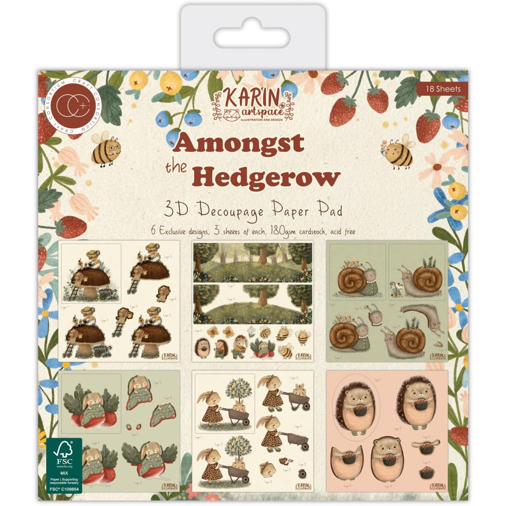 Craft Consortium 3D Decoupage 8"X8" Pad - Amongst The Hedgerow