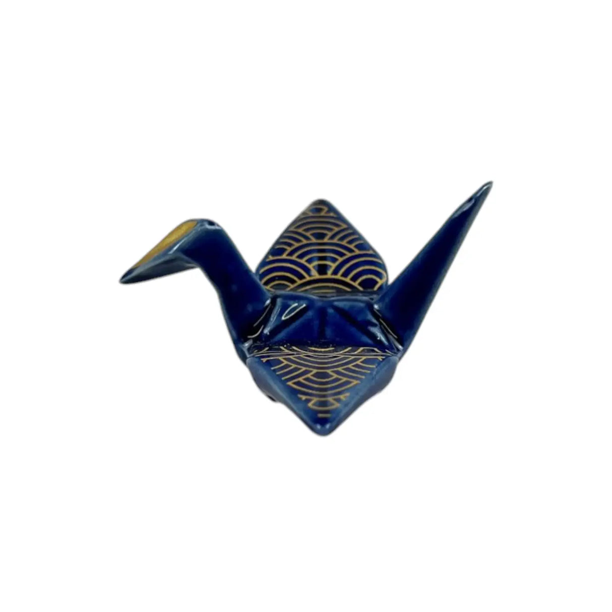 Origami Crane Seigaiha Navy Chopstick Rest