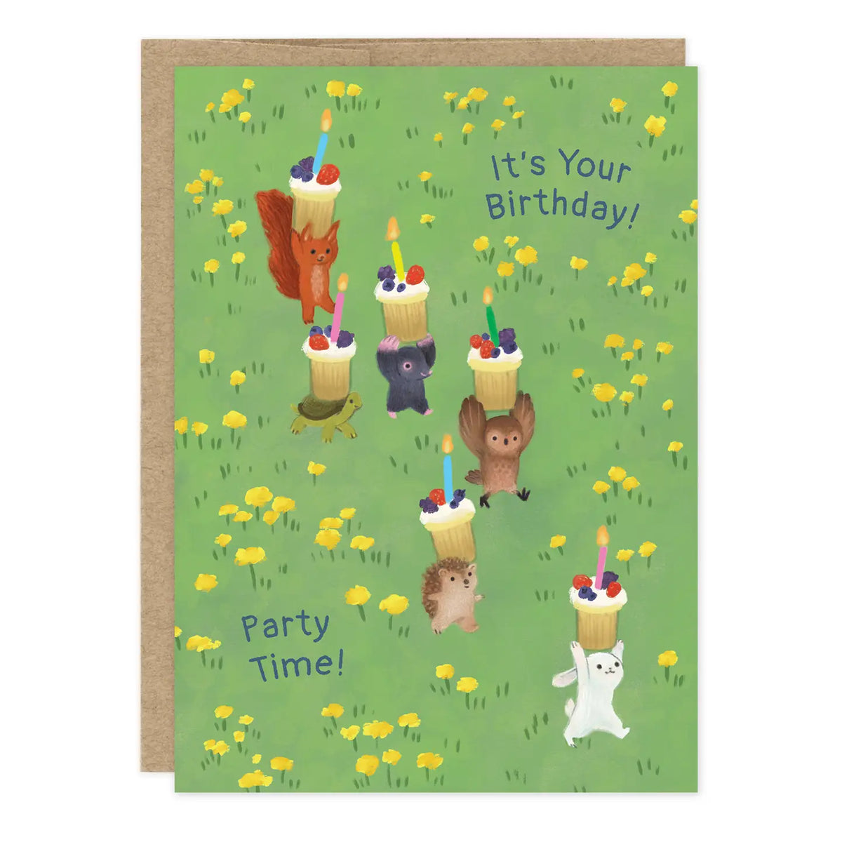 Cupcake Parade Birthday Card
Inside verse: Wishing you the best day! Happy Birthday
• Size: A6, 4.6" x 6.4"
• Illustrated by Darla Okada
• Full-color inside
• Paired with a Brown Kraft envelope
• Printed in the USA on high-quality recycled post-consumer waste paper
About The Artist: Darla is a Colorado-based artist and illustrator best known for creating soft, friendly animals and quiet, everyday moments. She finds inspiration by exploring charming neighborhoods, wandering through bookstores, and trying