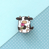 Cow with Tulip Enamel Pin