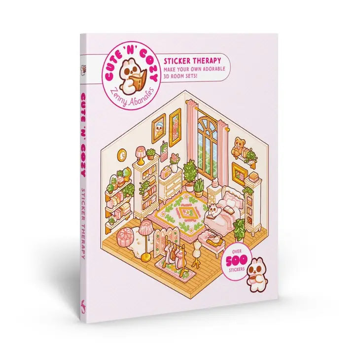 Cute 'n' Cozy Sticker Therapy Book
Relax into the latest craft-therapy craze for creating cute little scenes using adorable stickers
Welcome to a cozy world of absolute cuteness. Pick an empty room, furnish it, decorate it, and fill it with furry little characters. Then carry on until you've created your own unique keepsake.
This book features eight cute little themed corners to make your own homely isometric scenes. Each room is accompanied by two pages of stickers that include furniture, characte
