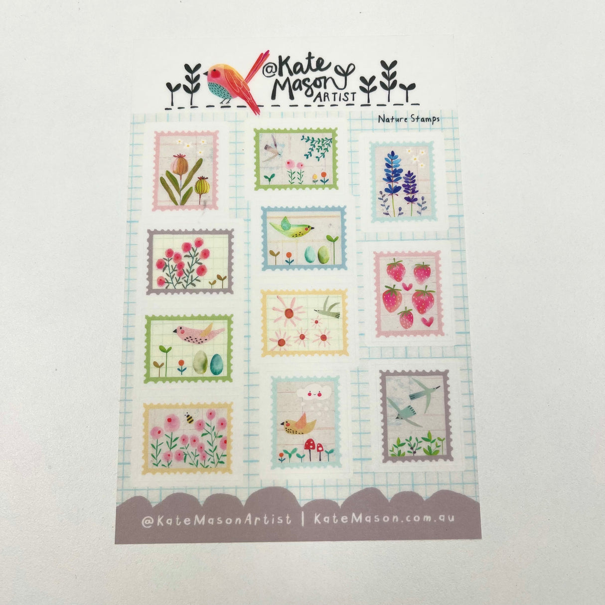 Kate Mason Sticker Sheet - Nature Stamps
