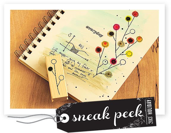 Sello de goma Colorea la rama