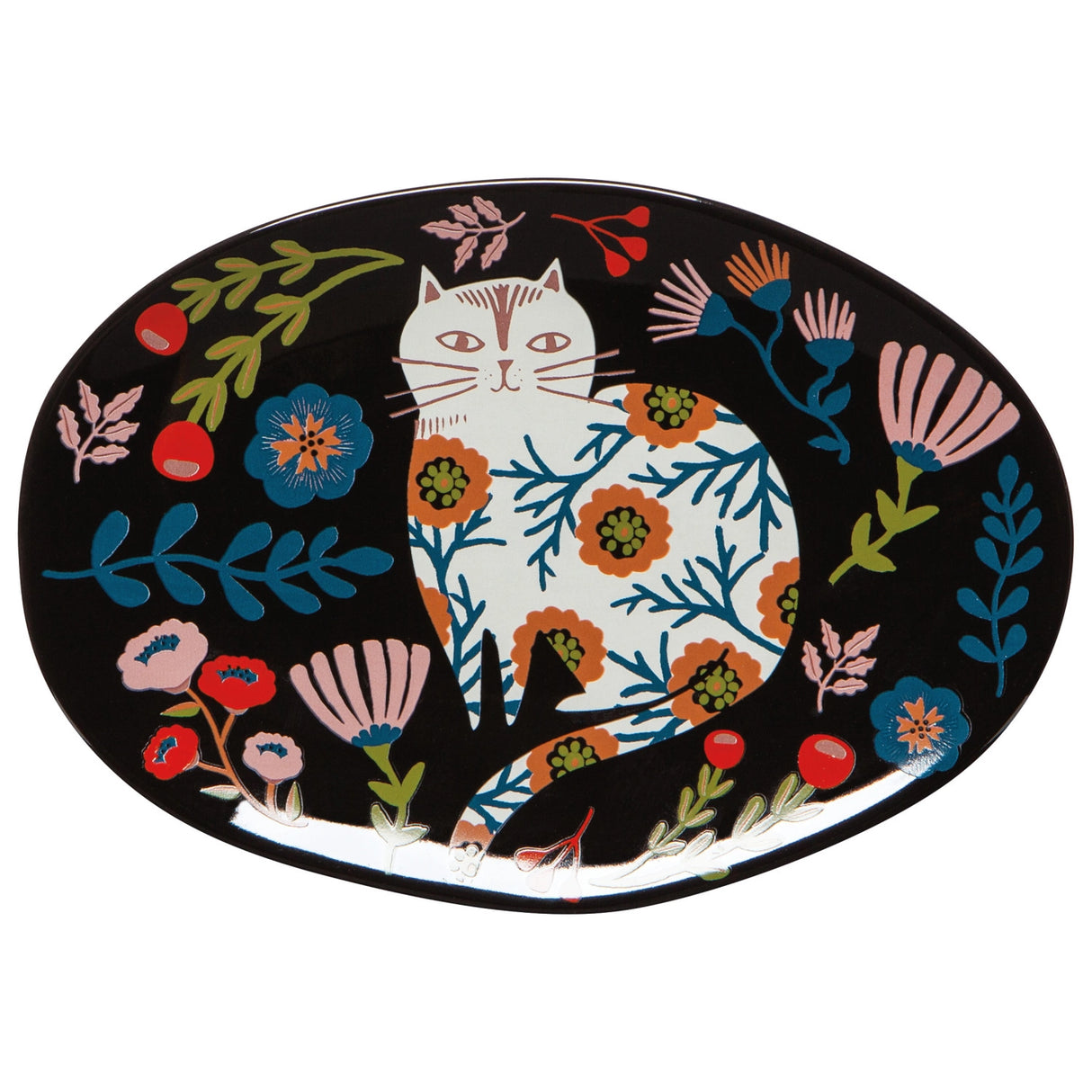 Danica Studio Trinket Tray - Catbloom
This ceramic Catbloom trinket tray makes a convenient landing spot for keys, loose change, small jewelry, and paperclips.
Part of the Catbloom collection, this design offers a cat's eye perspective of these sly stewards of gardens. Fancy floral felines explore the world on their own terms.
Dimensions: W6.3 x L4.5in
Material: 100% Stoneware
Care Instructions: Hand wash only.