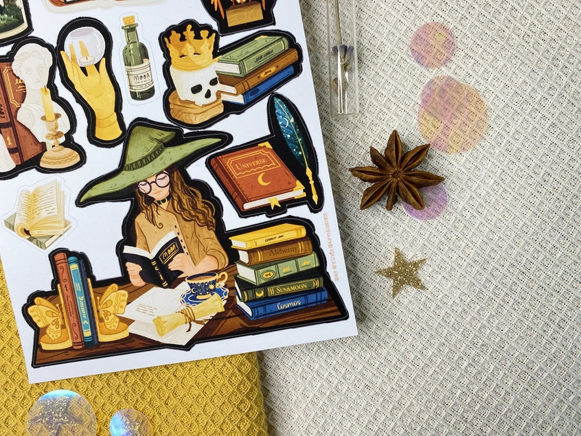 Hoja de calcomanías de brujas oscuras