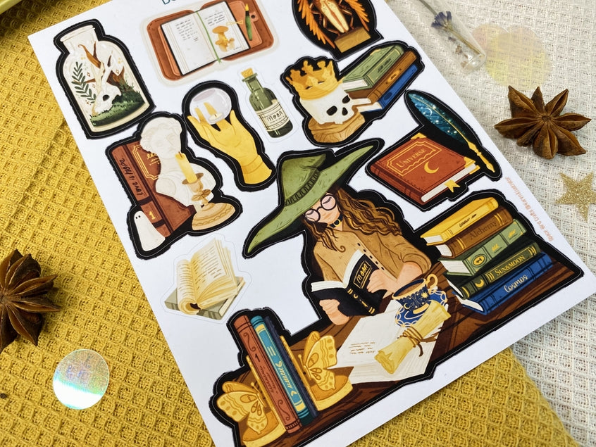 Hoja de calcomanías de brujas oscuras