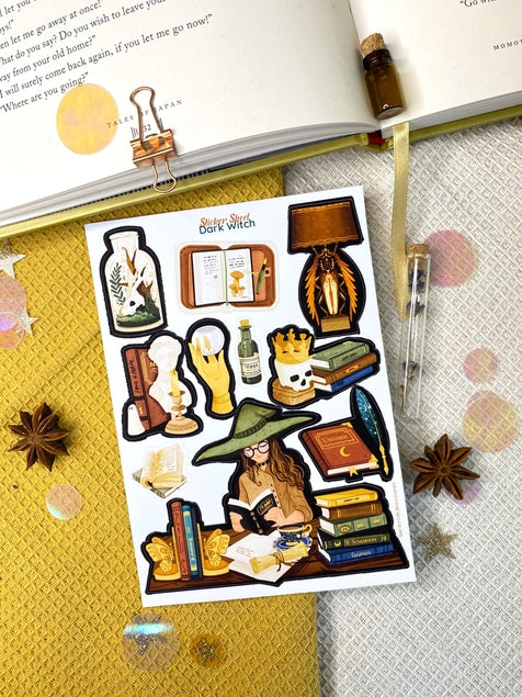 Hoja de calcomanías de brujas oscuras