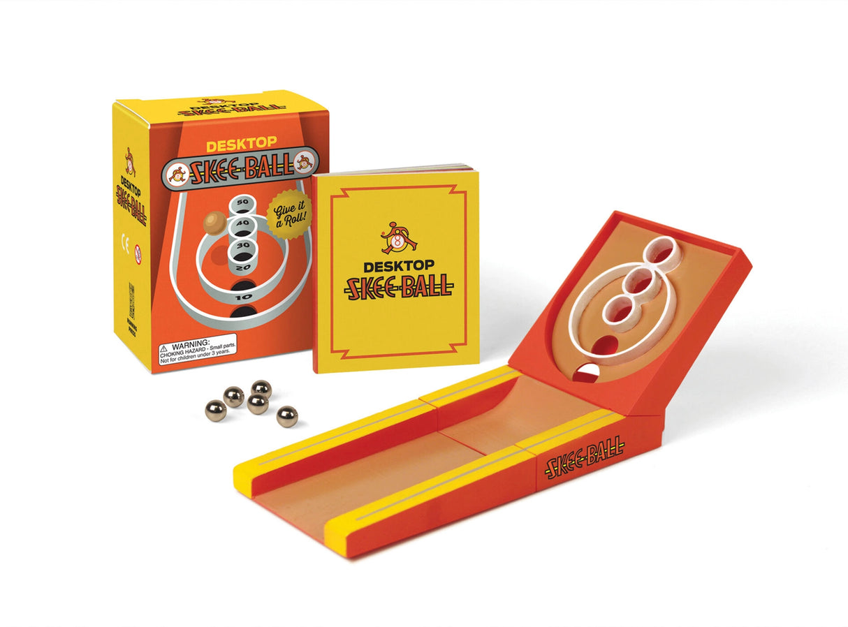 This officially-licensed kit includes everything you need to play your own version of desktop Skee-Ball. Skee-Ball is one of the most recognized and iconic games in the arcade world.
This officially-licensed kit includes:
A mini-size Skee-Ball machine (with three pieces that snap together)
5 balls
32-page illustrated book on how to play the game. It's a must-have desktop version of the classic game!