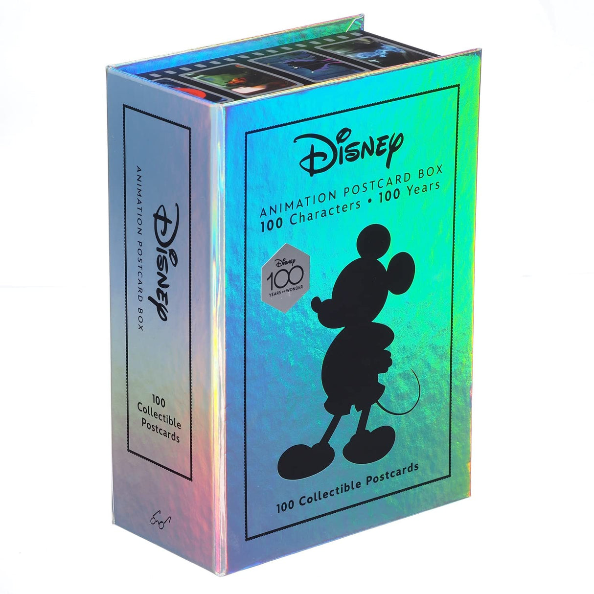 This collectible keepsake box of postcards features 100 beloved Disney and Pixar characters in celebration of 100 years of Disney animation.
This collectible postcard box celebrates the enduring magic of Disney over the last 100 years with 100 of your favorite Disney and Pixar characters-from Mickey Mouse, Woody, and Olaf to Maleficent, Scar, and Ursula. Including final frames of the most beloved heroes, loyal sidekicks, and wicked villains throughout Disney's animation history, these 100 high-quality, ful