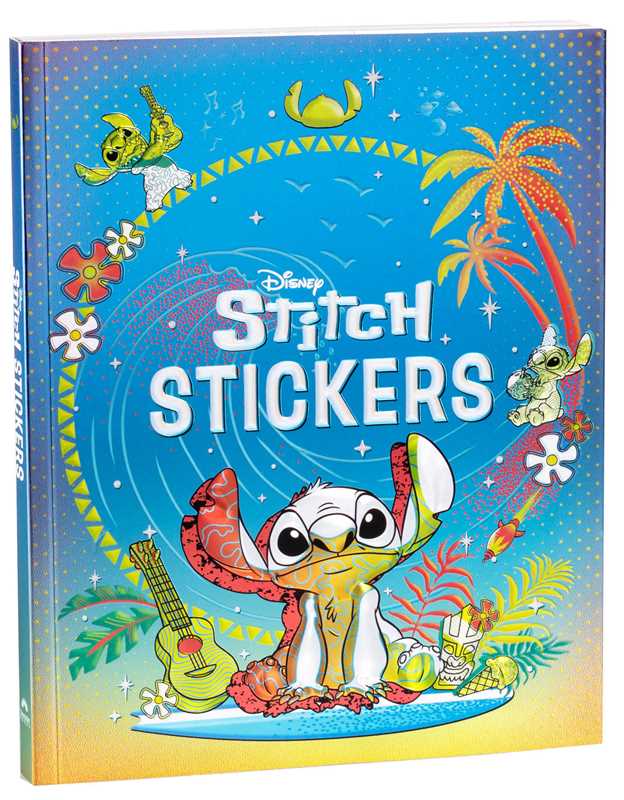 More than 500 colorful stickers of everyone’s favorite blue alien are perfect for scrapbooking or decorating your personal items.
Since the 2002 release of the Disney animated film Lilo & Stitch, the wild blue alien known as Stitch has become a fan favorite—so much that he now has his own sticker book! This collection of more than 500 colorful stickers includes fun and rarely seen images from the Disney archives, including character art, composed graphics, icons, and unique designs that are perfect for scr