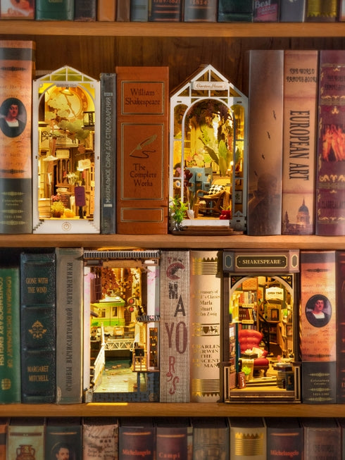 Kit de rincón de libros para librería, casa en miniatura de bricolaje