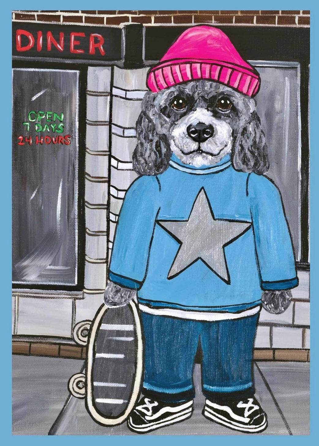 No canines are cooler than the twenty stylin' and wildin' dogs in this hilarious set of 20 postcards by artist Carly Beck. These paintings of perfectly dressed dogs feature top breeds like Frenchies, retrievers, and many more, each inviting you into a world that's part Richard Scarry, part Vogue fashion shoot.
Postcards; 5 x 7 inches; 20 pages.