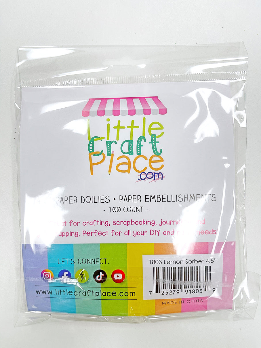 Doily Lemon Sorbet 4.5" Doilies 100ct