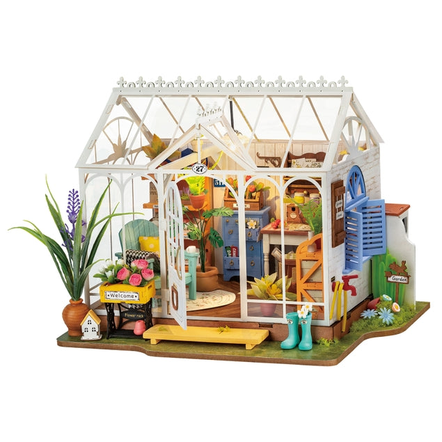 Kit de casa en miniatura para hacer tú mismo una casa con jardín de ensueño