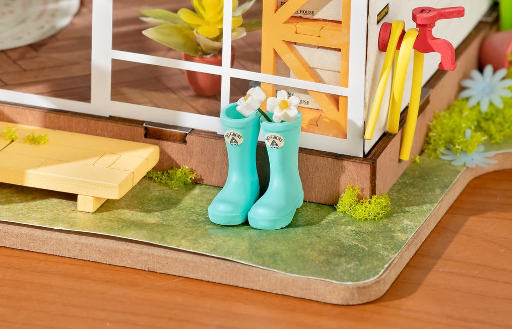 Kit de casa en miniatura para hacer tú mismo una casa con jardín de ensueño