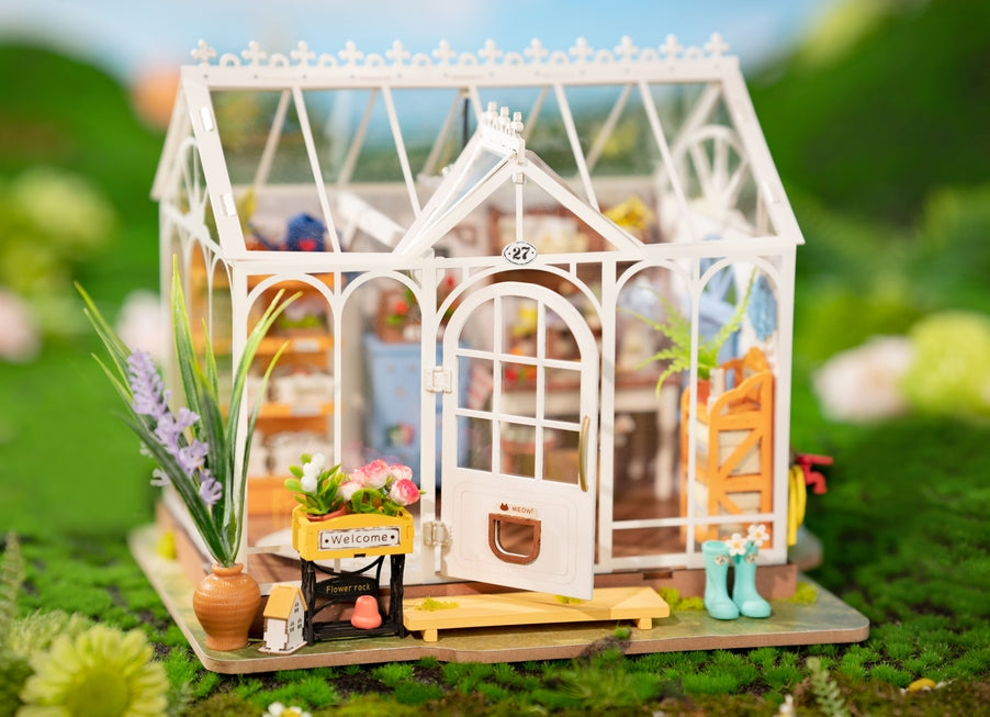 Kit de casa en miniatura para hacer tú mismo una casa con jardín de ensueño