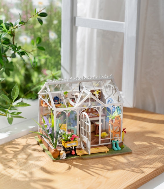 Kit de casa en miniatura para hacer tú mismo una casa con jardín de ensueño