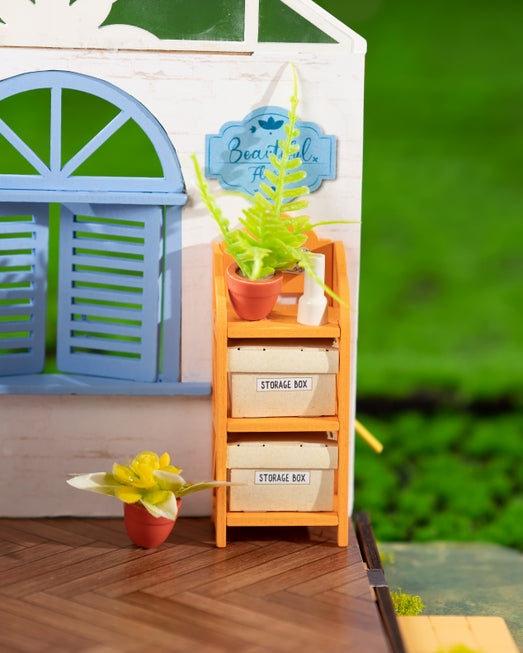 Kit de casa en miniatura para hacer tú mismo una casa con jardín de ensueño