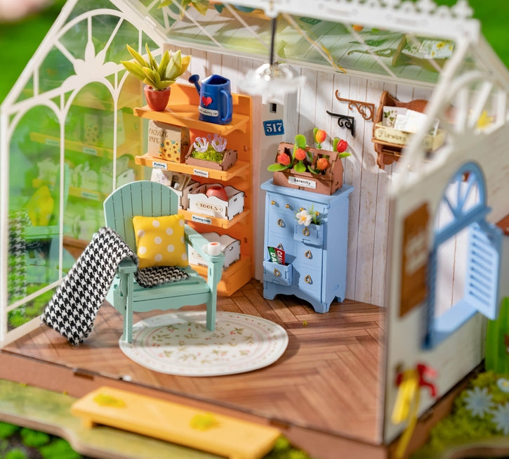 Kit de casa en miniatura para hacer tú mismo una casa con jardín de ensueño