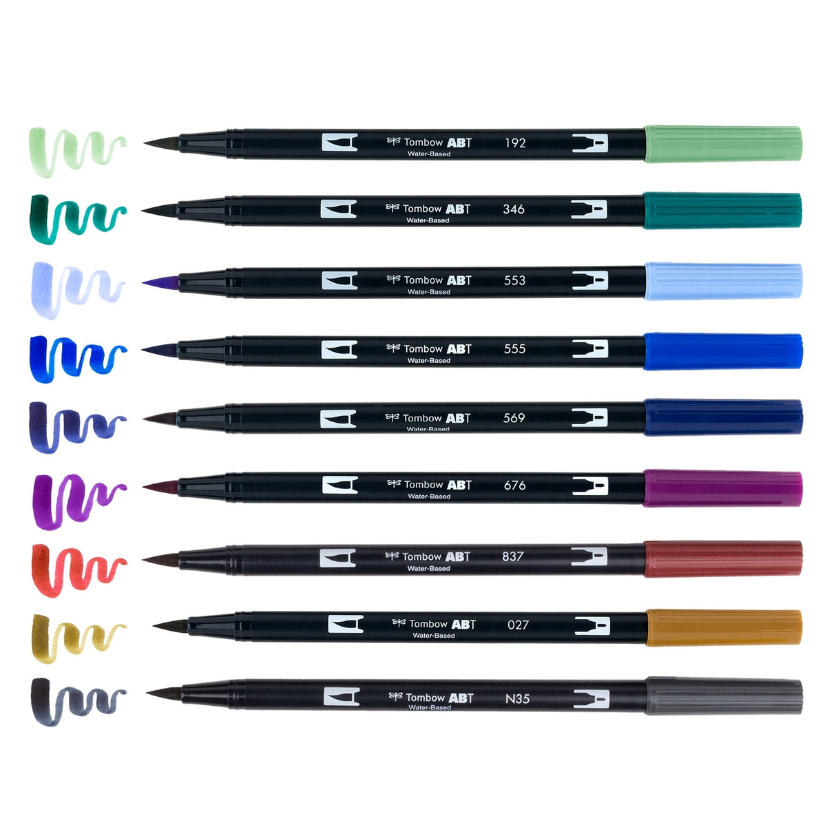 Tombow Dual Brush Pen Art Markers, Dragons, 10-Pack