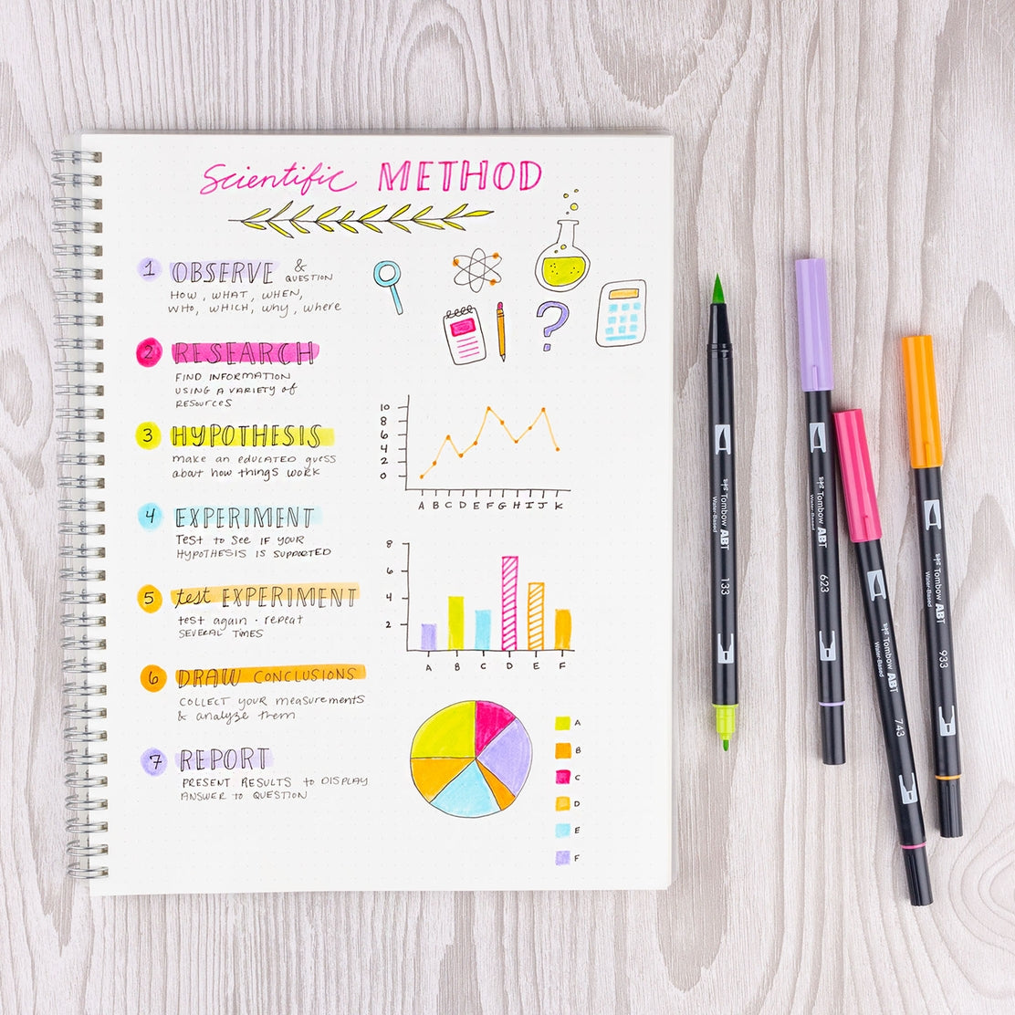 Marcadores artísticos de doble punta de pincel Yay Sorbet, paquete de 6