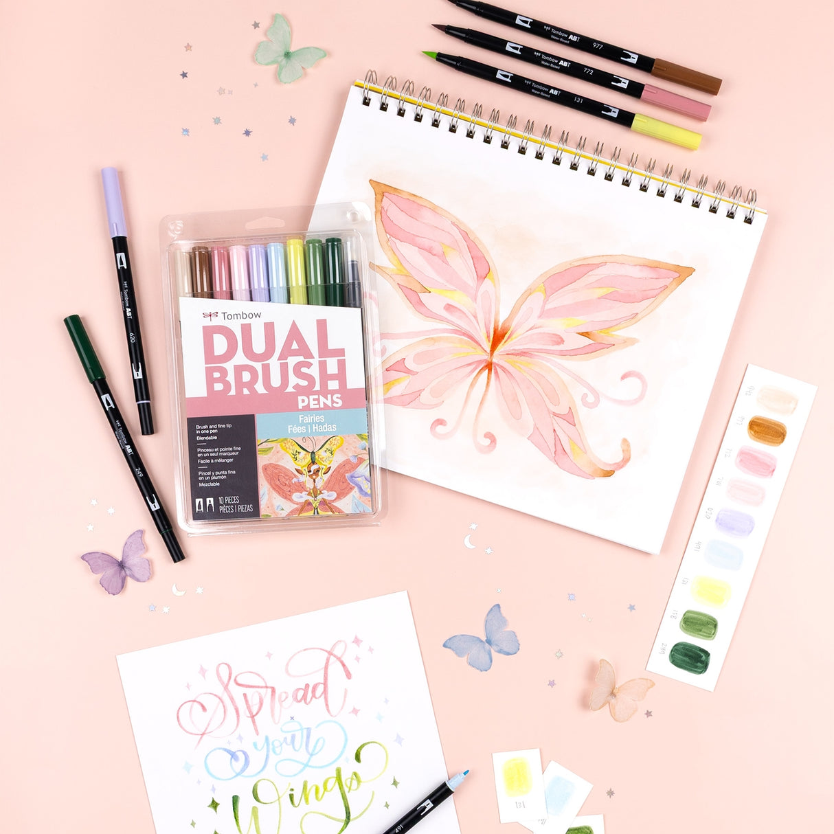 Tombow Dual Brush Pen Art Markers, Fairies, 10-Pack