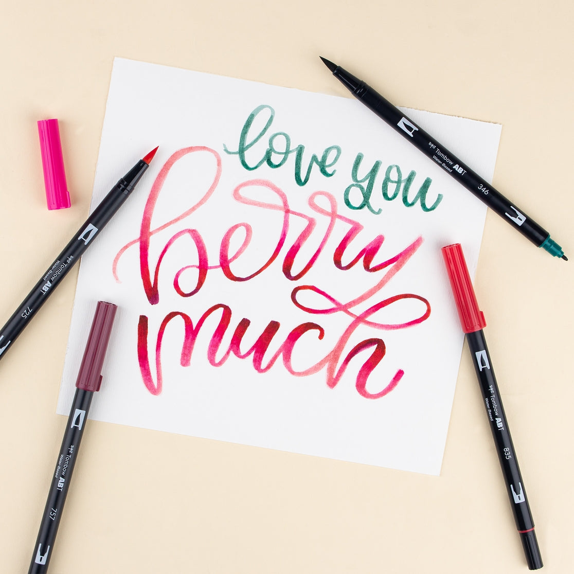 Dual Brush Pen Art Markers Very Berry, 6-Pack