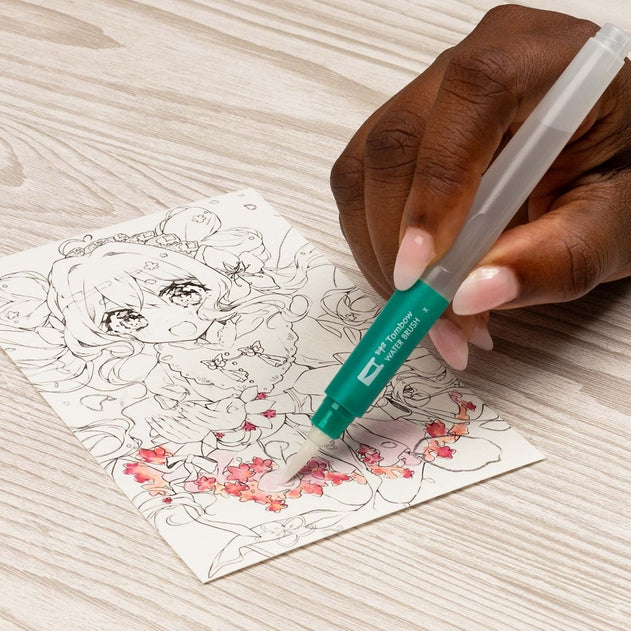 Dual Brush Pen Art Markers, Manga Illustration, Flower 6-Pk