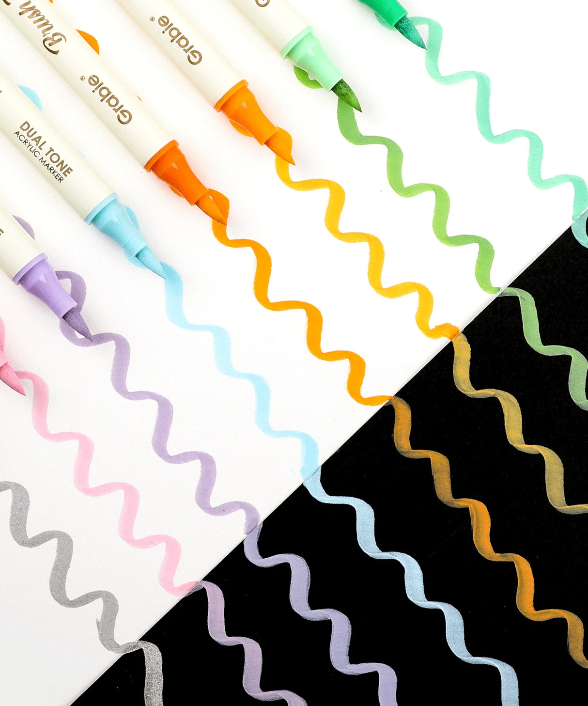 Unlock your creativity with the Grabie Dual Tip Marker Set! Experience premium Grabie Art Supplies featuring 36 dual-tip markers - among the best markers for coloring and artistic expression. Perfect for all artists, these high-quality Grabie Acrylic Brush Markers deliver stunning vibrancy and coverage.
