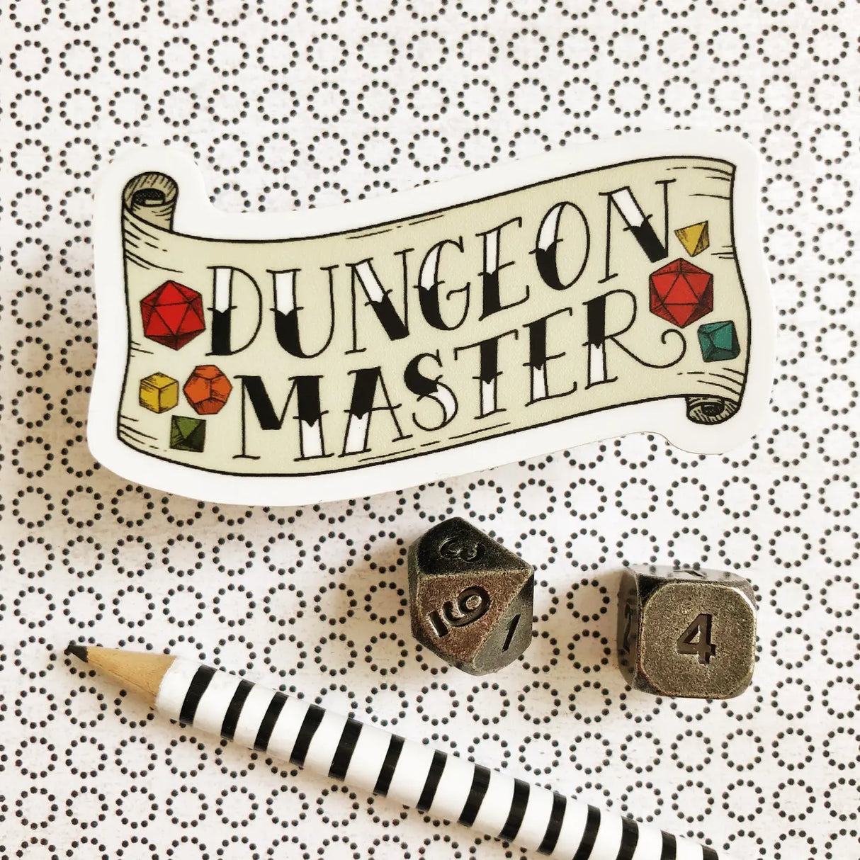 Dungeon Master Tattoo Flash Style - D&D Dungeon Master Vinyl Sticker