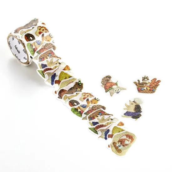 Embroidery Forest Bread Marche Washi Roll Sticker Bande