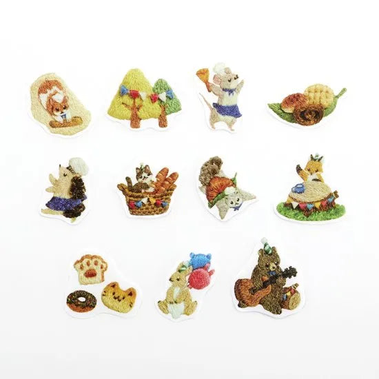 Embroidery Forest Bread Marche Washi Roll Sticker Bande