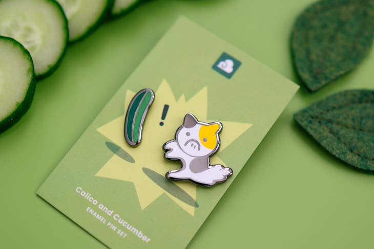 Calico and Cucumber Pin Set