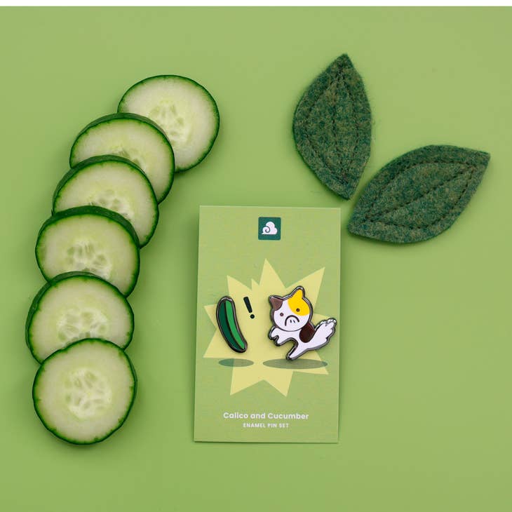Calico and Cucumber Pin Set
