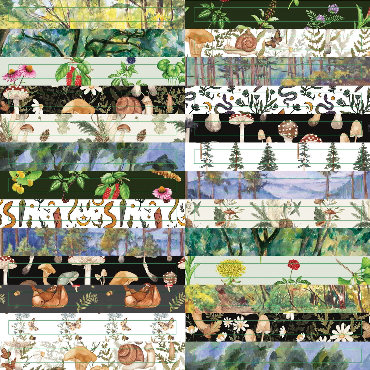 Draw from the power of nature with this fantastic treasury of woodland wonders! 50 vibrant pages brim with more than 800 stickers, all featuring a forest flourish. Eclectic assortment spans a diverse range: birds, insects, animal families, trees, mushrooms, ferns, flowers, fairy folk, seasons, moonlit magic, far-flung landscapes, plus an assortment of woodland borders, labels, seals, and so much more.