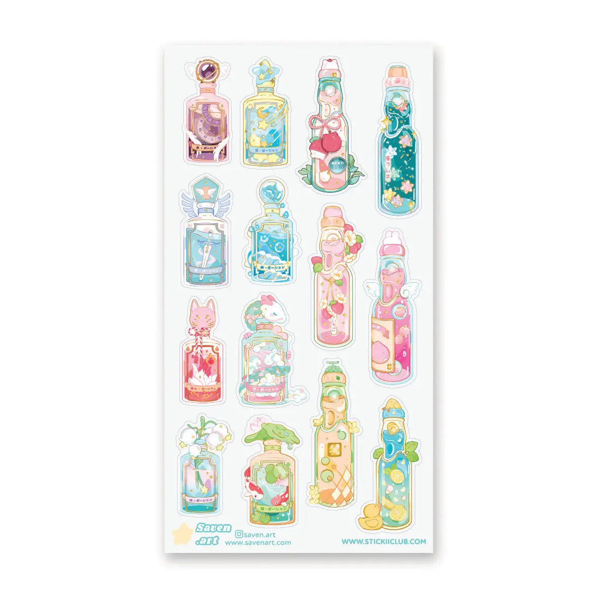 🥤🌸 POP! Fizz! @saven.art’s sparkling bottles are fully stocked with ramune refreshers, dreamy elixirs, and fruity little spells for every craving. From strawberry sweetness and citrus sparkle to moonlit brews, lucky charms, guardian potions, and cozy peachy sips, this sheet is basically a vending machine for wishes.
Art by: @saven.art