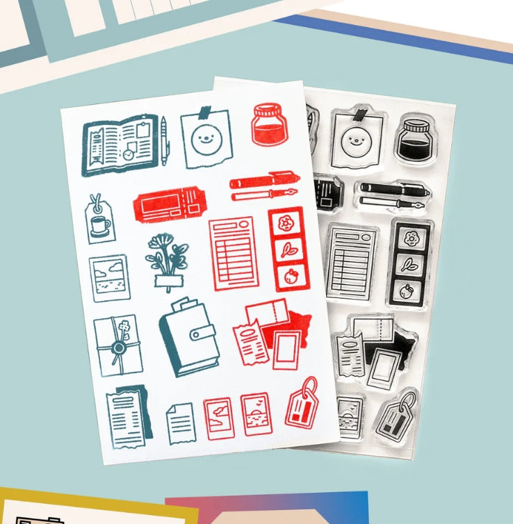 This is a set that is going to help you celebrate all of the little things in life and the precious moments you don't want to forget. Designed by Marie Lama, this stamp set is sure to be one you love to use over and over.
Use this set for scrapbooking, Project Life, planners, travel journals and bullet journals! 4x6 clear stamp set, includes 18 stamps.