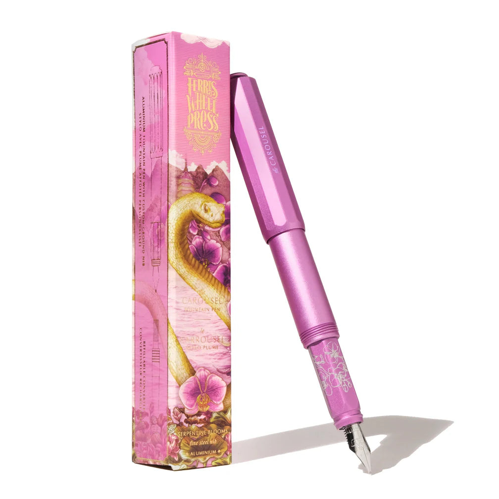 Fête Chinoise | Aluminum Carousel Fountain Pen - Serpentine Blooms