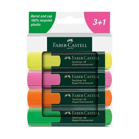 When it comes to highlighting and organizing your notes, documents or creative projects, having the right tools is essential. This 4-pack of neon highlighters will boost productivity, organization and creativity—all with beautiful, environmentally friendly pastel colors!
Non-toxic and safe, our highlighters use water-based ink that ensures excellent marking results with even color laydown.
Achieve three different line widths with the durable chisel tip, perfect for underlining, highlighting, and d