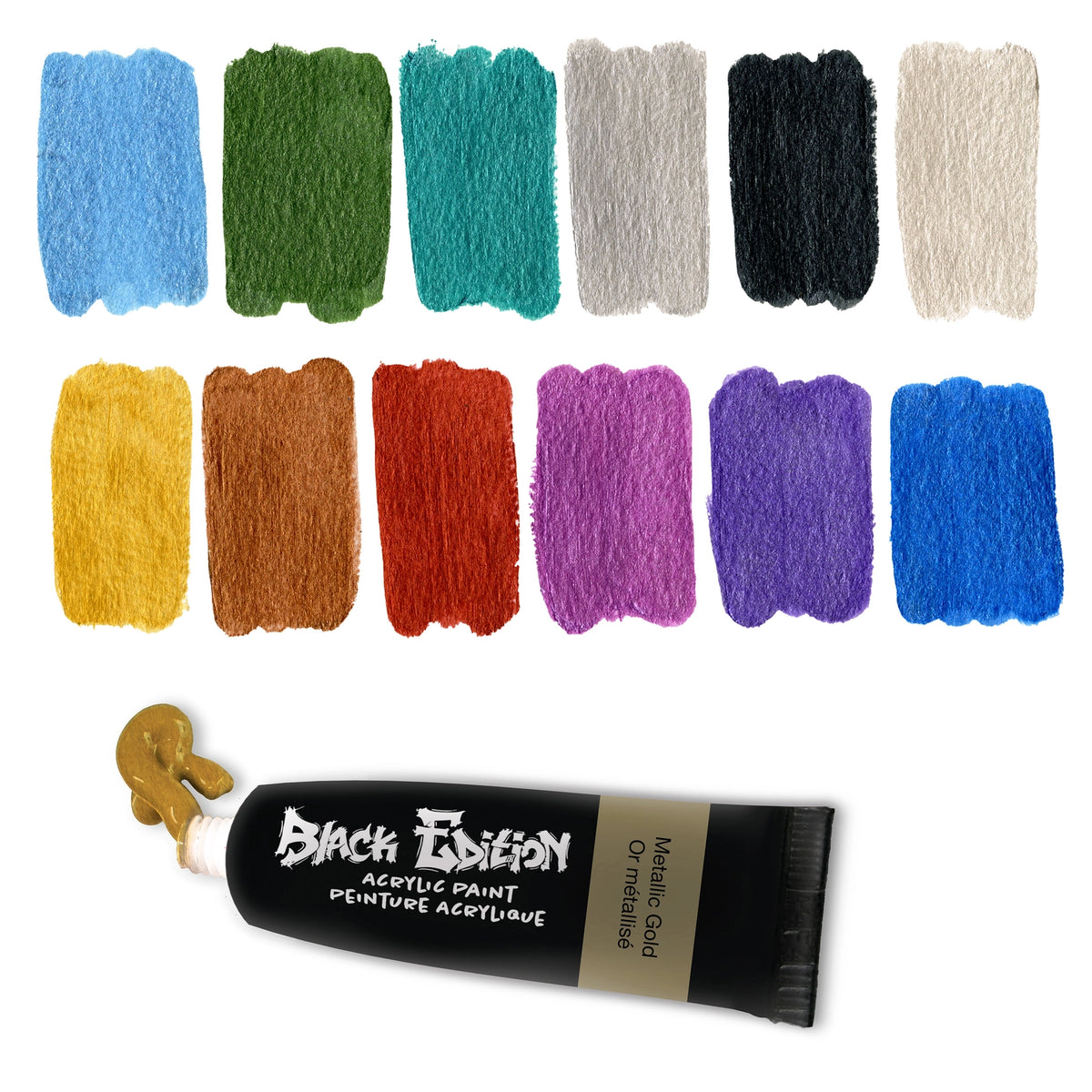 Faber-Castell Black Edition Acrylic Liquid Paint Tubes - Metallic
Acrylic paint set with 12 tubes of paint, each 03. fl oz (9ml) in size.