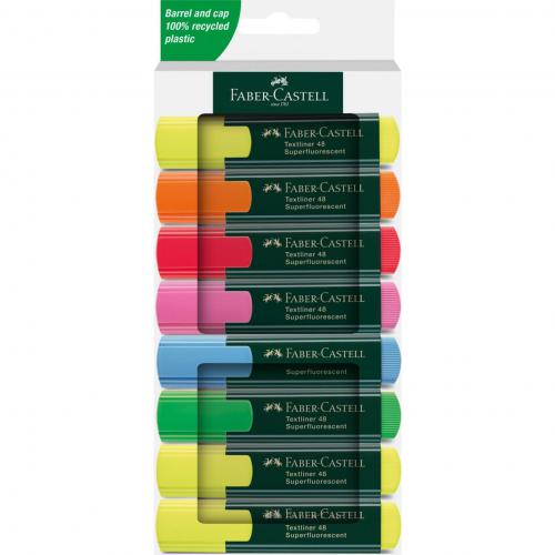 Faber-Castell Highlighters - Textliner 48 Superfluorescent Colors 8 Pack