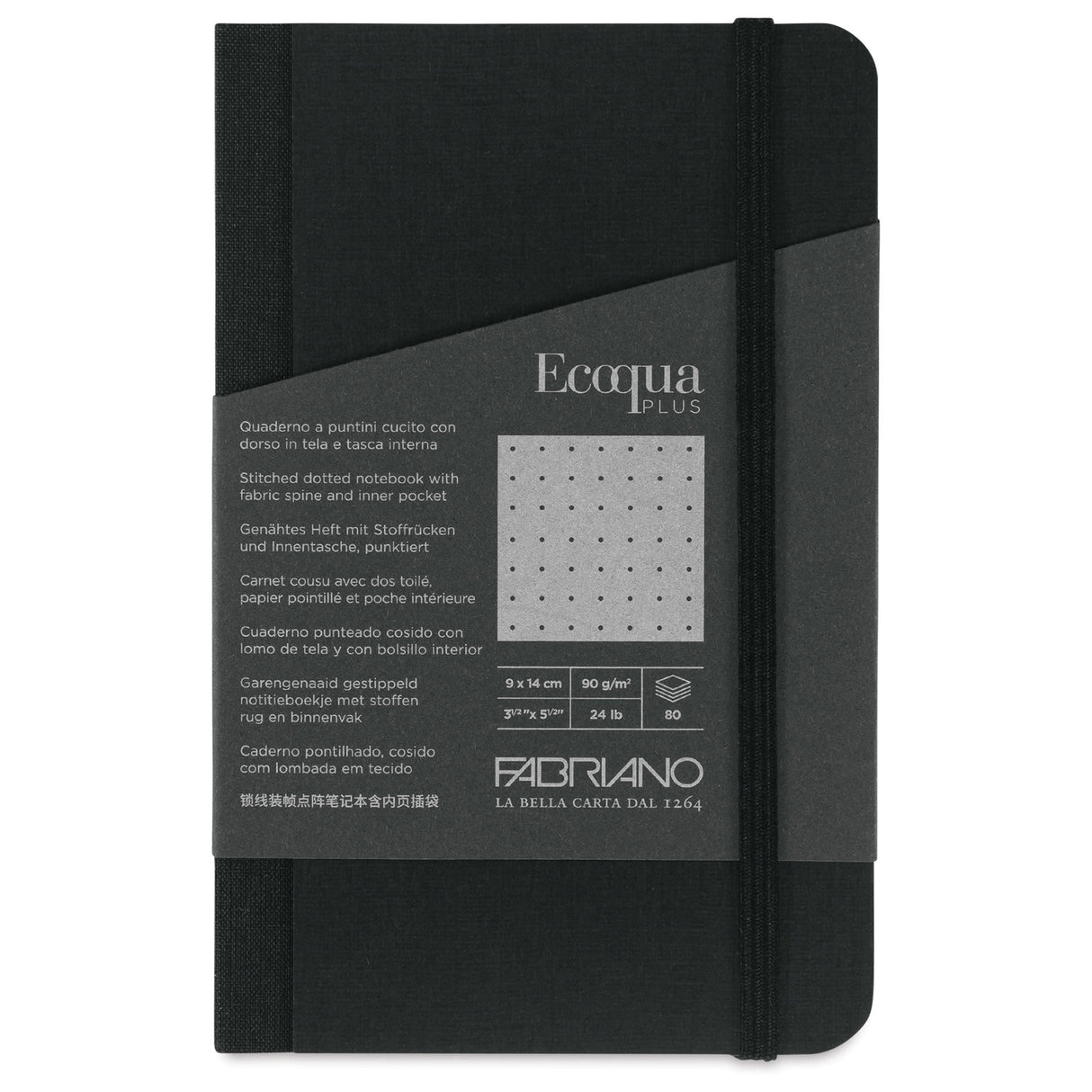 Ecoqua Plus by Fabriano is a collection of notebooks designed to accompany you every day, withstanding prolonged use. These notebooks open perfectly, allowing you to comfortably write on every page, right down to the last. Entirely made in Italy, they use the best raw materials and are produced with renewable energy, demonstrating a concrete commitment to sustainability.
The cover, with its special canvas-like texture and scratch-resistant finish, is available in eight intense and bright colors, giving a