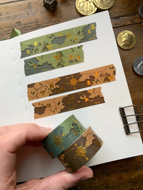 Cinta washi con mapas de fantasía
