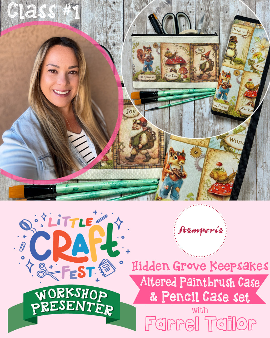 Hidden Grove Keepsakes - Altered Paintbrush Case and Pencil Case set with Farrel Tailor