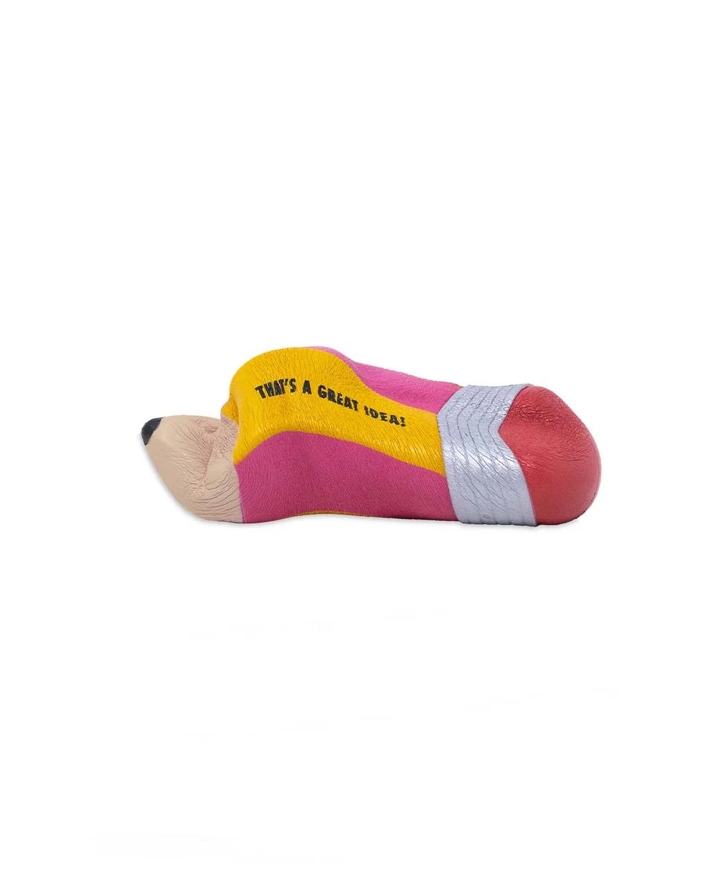 Let it all out with this pencil-shaped de-stress ball. It’s made of slow rising polyurethane foam, which basically just means that no matter how tight you squeeze it, It’ll always go back to its original shape. So squeeze all your troubles away, this pencil isn’t going anywhere.