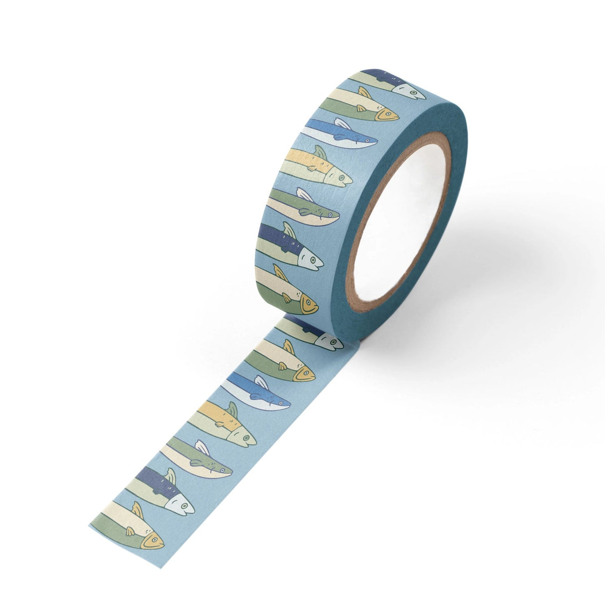 Why, hello, little fishy! You're so cute we need everywhere. Use our fishy washi tape to personalize greeting cards or the pages of your journal, or to gently mark pages or use as labels. The adhesive is durable yet gentle to remove, making it perfect for expert crafters and newbies alike.
Additional Details:
- 15 mm width
- 10 m length