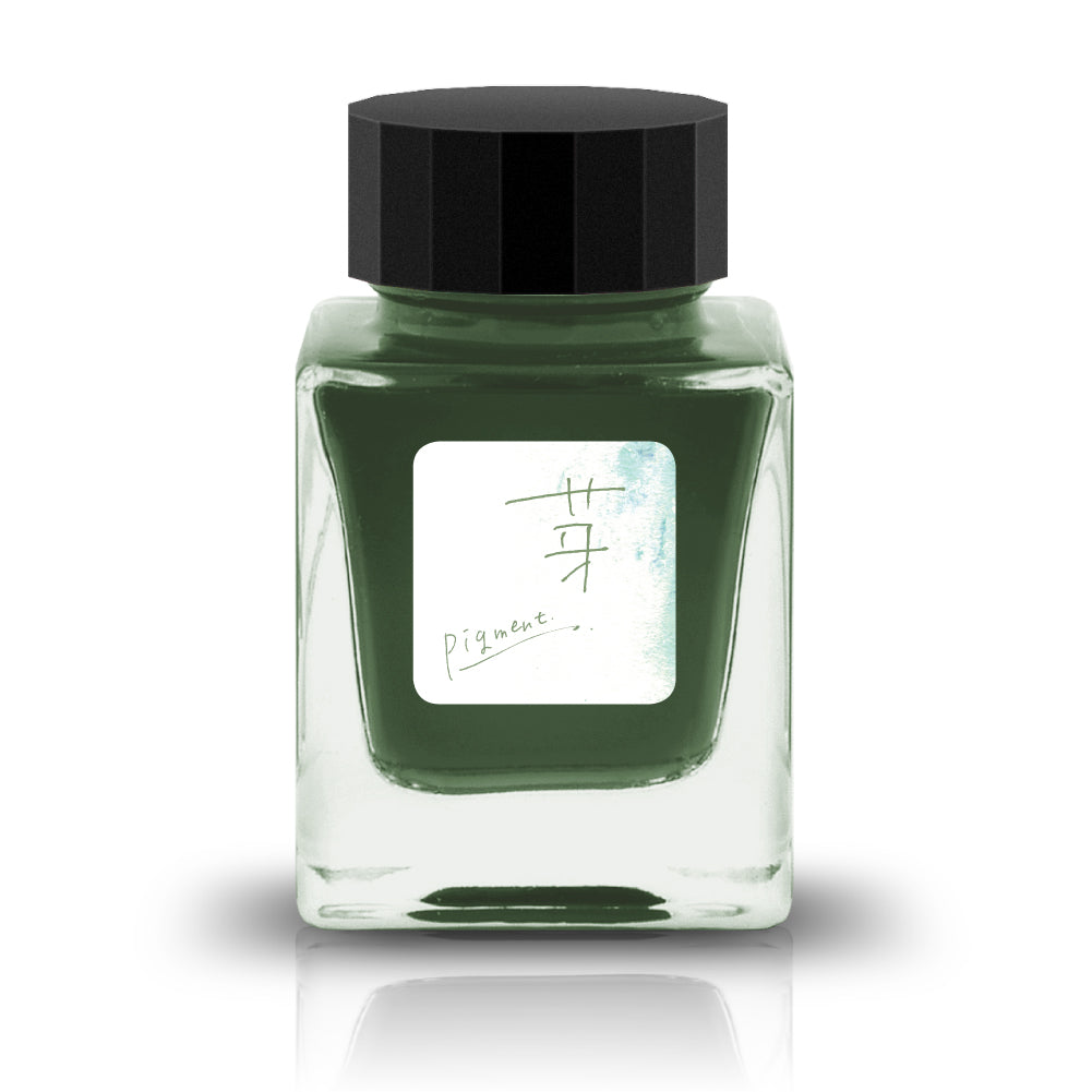 The Fixation collection features deep and saturated waterproof fountain pen inks. The colors featured in this collection are inspired by and named after Japanese culture and nature.
RGB: 131, 153, 116
Green
30ml
Waterproof Pigment
