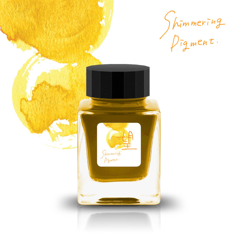 TONO & LIMS Fixation
望 (Desire) Ink
The Fixation collection features deep and saturated waterproof fountain pen inks. The colors featured in this collection are inspired by and named after Japanese culture and nature.
RGB: 253, 250, 14
Yellow
30ml
Waterproof Pigment
Shimmering
